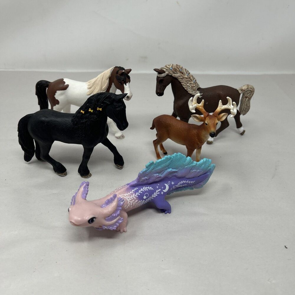 Schleich Horses, Buck & Bayala Lizard Lot of 5 2016-2021